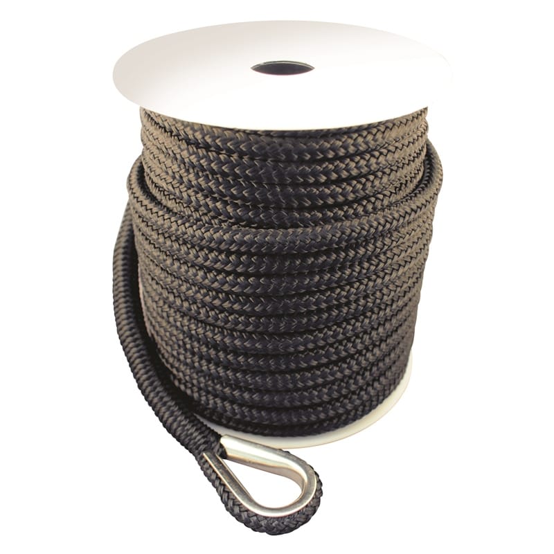 Marpac Not Qualified for Free Shipping Marpac Anchor Line Nylon Double-Braid 3/8" x 100' Black #7-6452