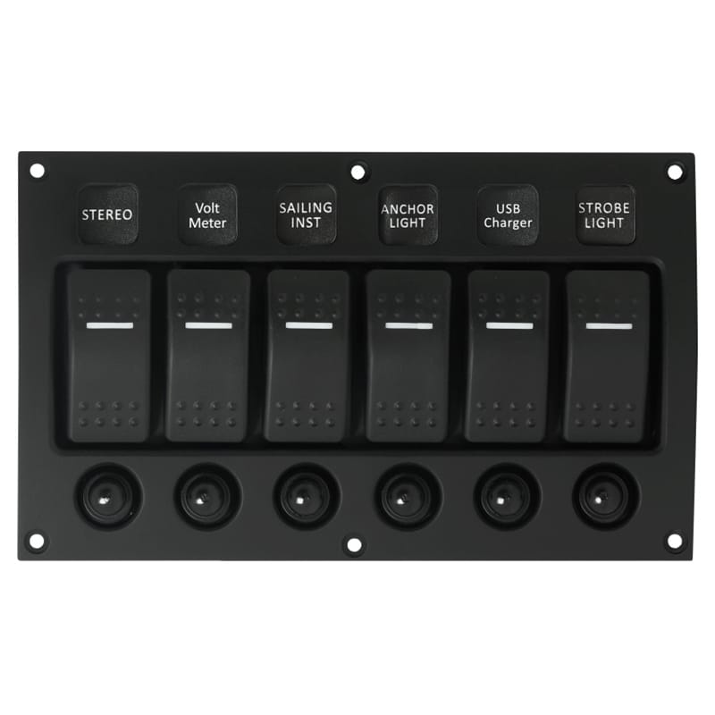 Marpac Qualifies for Free Shipping Marpac Switch Panel Illuminated Rocker 6-Switch with Breaker #7-1251