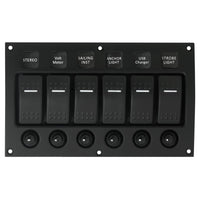 Marpac Qualifies for Free Shipping Marpac Switch Panel Illuminated Rocker 6-Switch with Breaker #7-1251