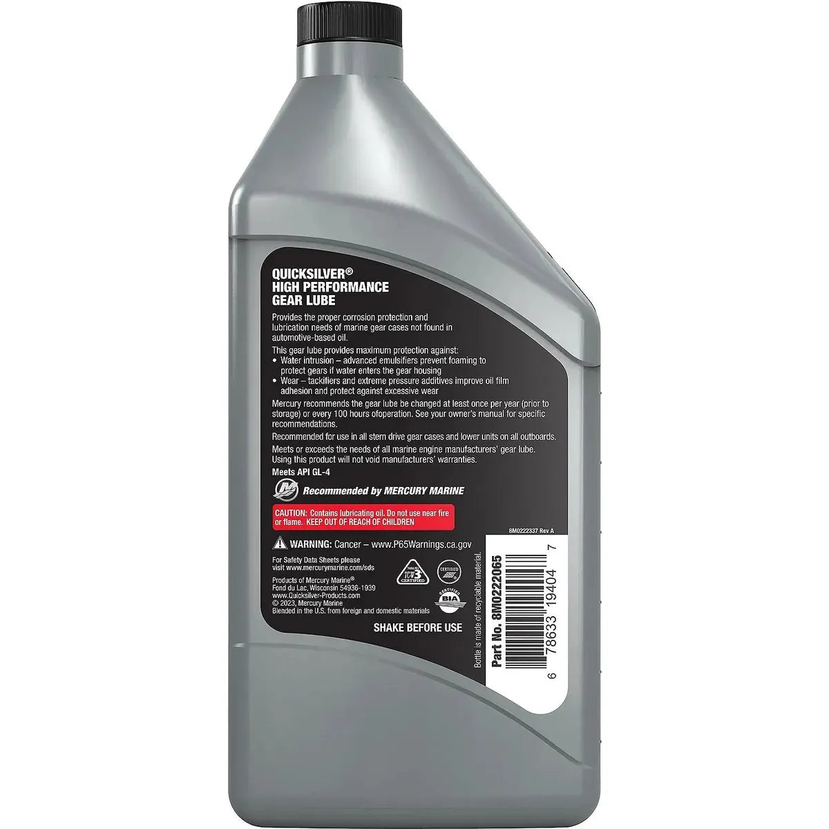 Mercury Marine Qualifies for Free Shipping Mercury Hi-Performance Gear Lube SAE 90 32 oz #8M0222065