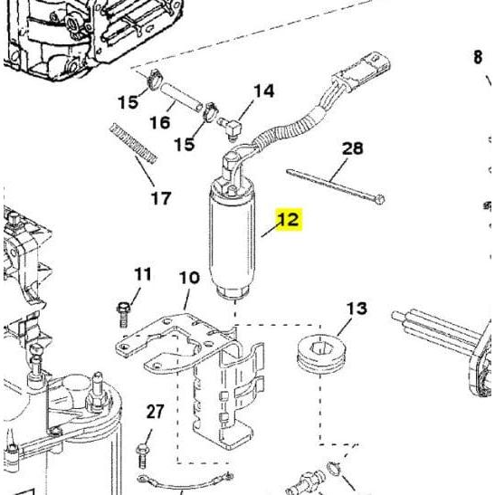 Mercury Marine Qualifies for Free Shipping Mercury Marine Fuel Pump Assembly 200/225 DFI #8M0240950