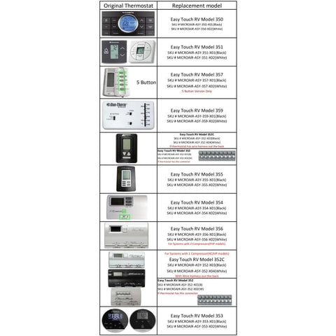 Micro-Air Not Qualified for Free Shipping Micro-Air Easy Touch RV Thermostat Black #ASY-357-X01