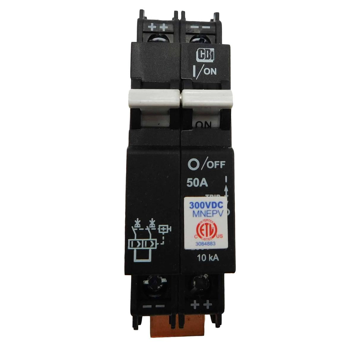 Midnight Solar Qualifies for Free Shipping Midnight Solar Din Rail Mount Breaker 50a 300v DC Polarize #MNEPV50-300-1PP