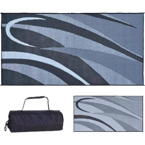 Ming's Mark Qualifies for Free Shipping Ming's Mark 8' x 16' Patio Mat Black/Silver Graphic #GB1-BLK/SLVR