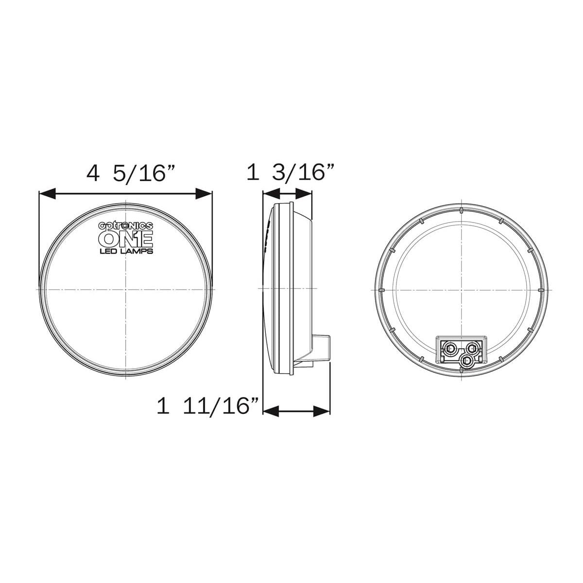 Optronics Qualifies for Free Shipping Optronics Trailer Tail Light Round 4" LED Module #STL003RBP
