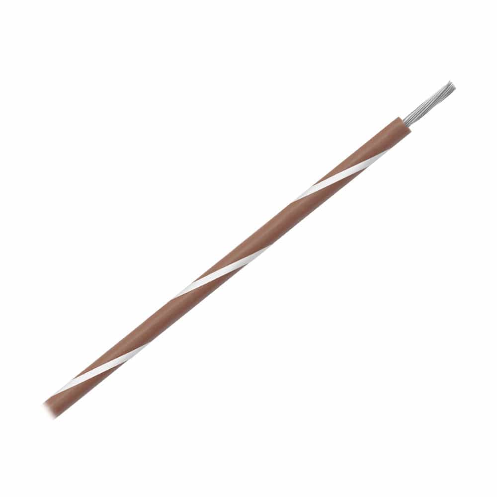 Pacer Group Not Qualified for Free Shipping Pacer 16 AWG UL 105c 600v Tinned Copper Brown/White Stripe #WUL16BR-9-1000