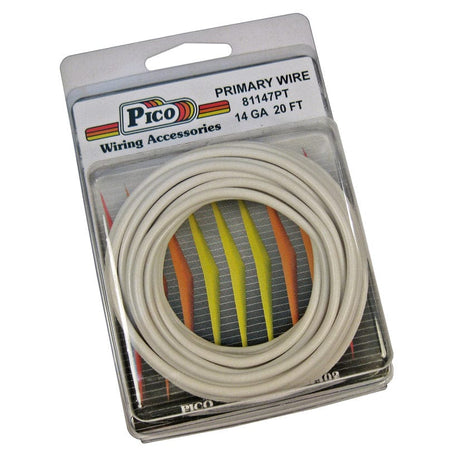 Pico Qualifies for Free Shipping Pico Primary Wire 14 AWG White 20' Pack #81147PT