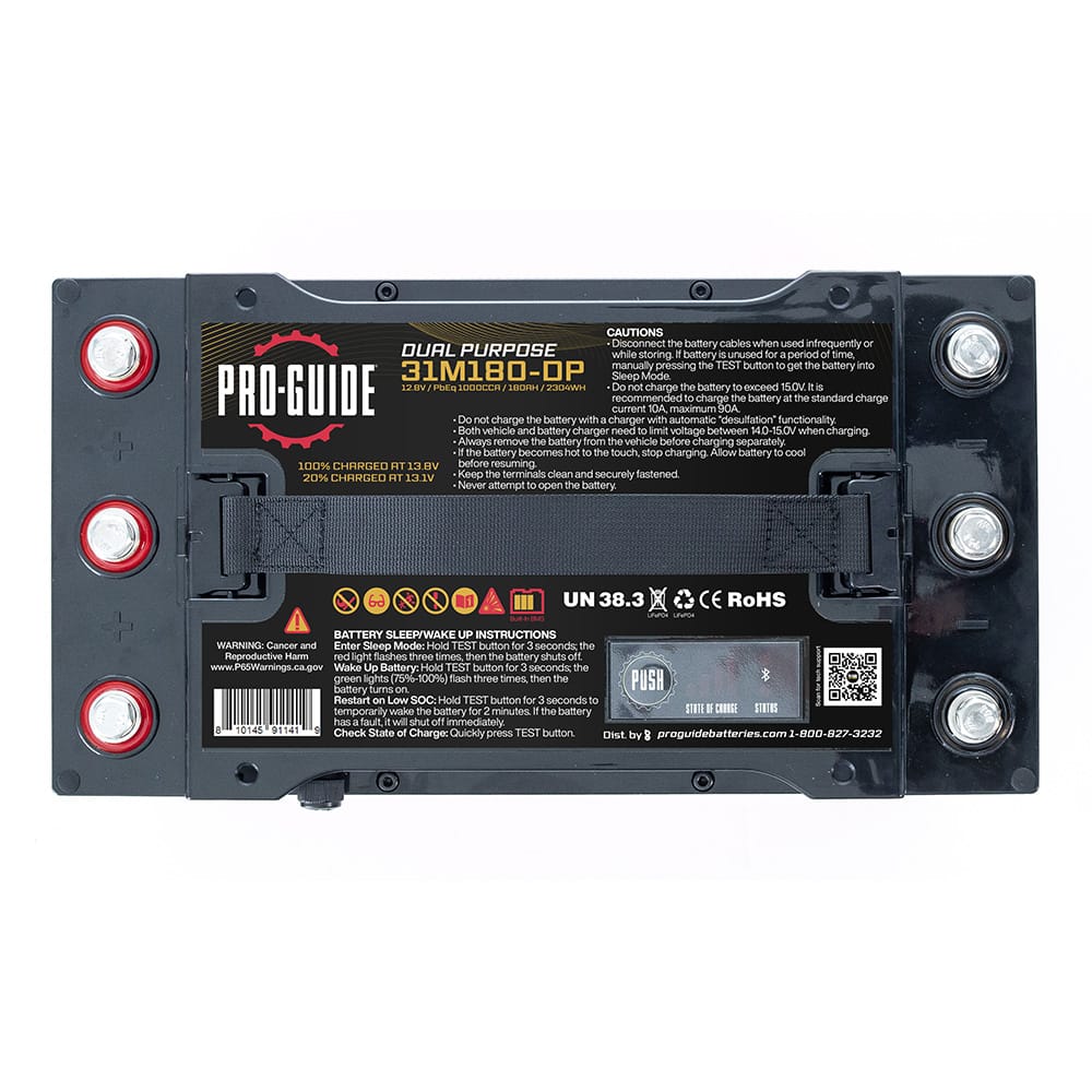 Pro-Guide Qualifies for Free Shipping Pro-Guide Alpha 12v 180ah Group 31 Lithium Battery #PGL31M180-DP