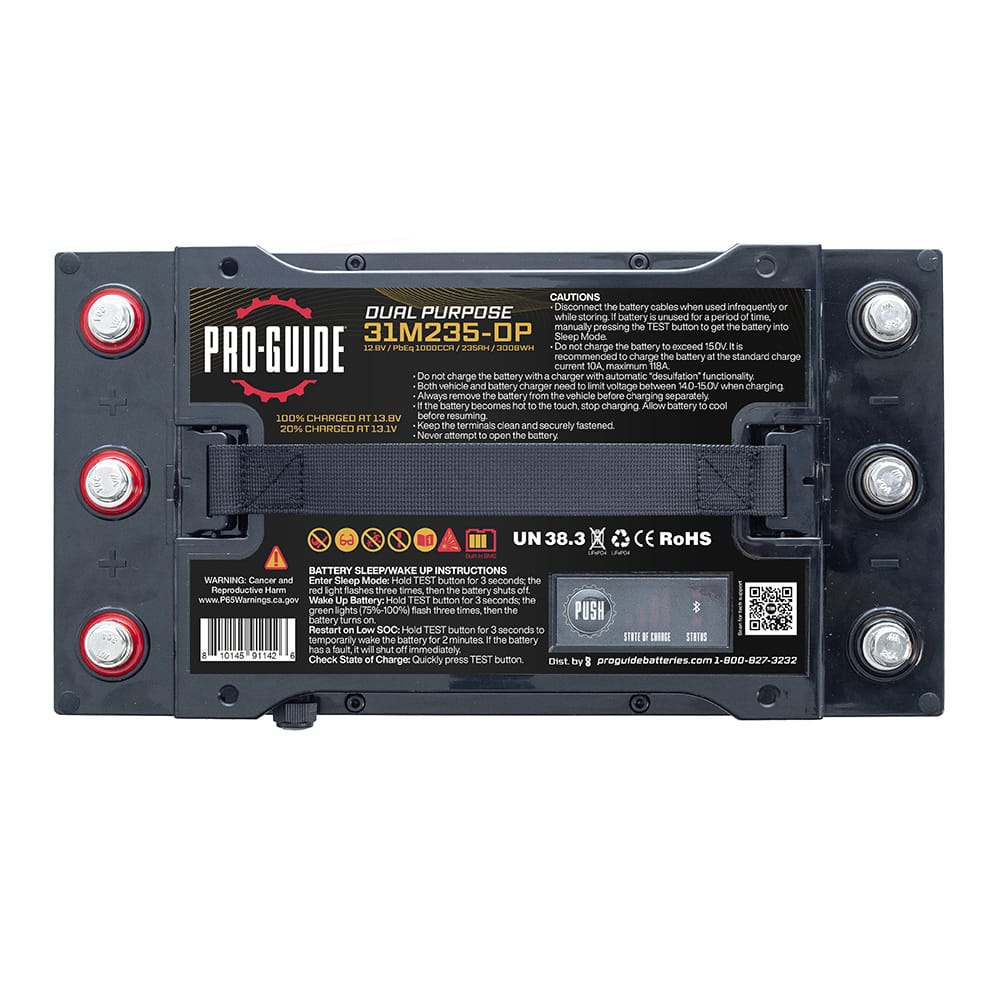 Pro-Guide Qualifies for Free Shipping Pro-Guide Alpha 12v 235ah Group 31 Tall Lithium Battery #31M235-DP