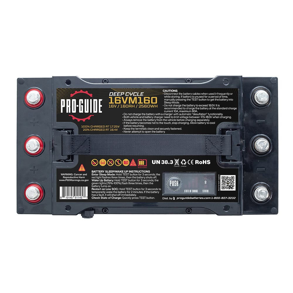 Pro-Guide Qualifies for Free Shipping Pro-Guide Alpha 16v 160ah Group 31 Tall Lithium Battery #16VM160