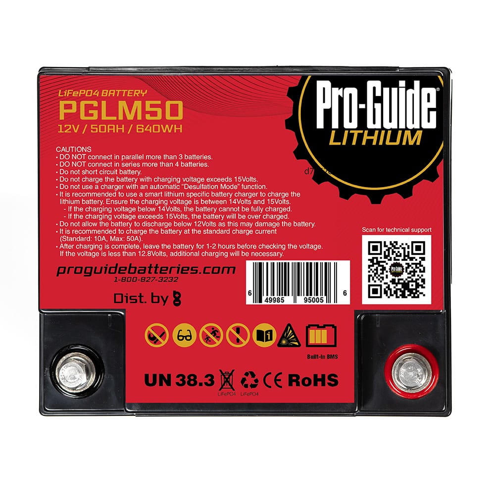 Pro-Guide Qualifies for Free Shipping Pro-Guide Signature 12v 50ah Lithium Battery #M50