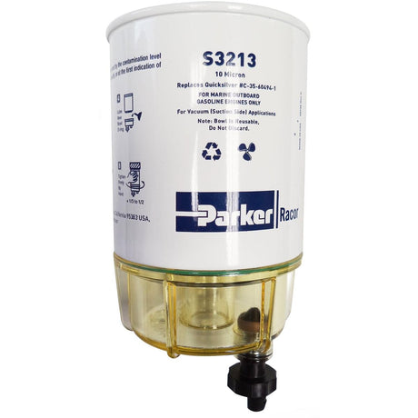 Racor Qualifies for Free Shipping Racor 60 GPH Gas Outboard Filter with Clear Bowl #B32013