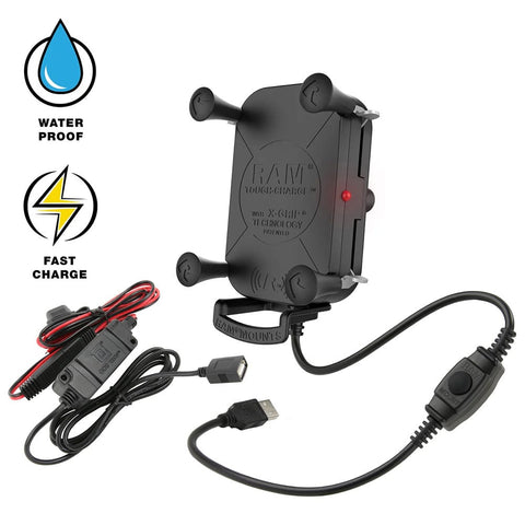 Ram Mounts Qualifies for Free Shipping RAM Tough-Charge 15w Wi Charging Holder with Charger #RAM-HOL-UN12WB-V7M-1