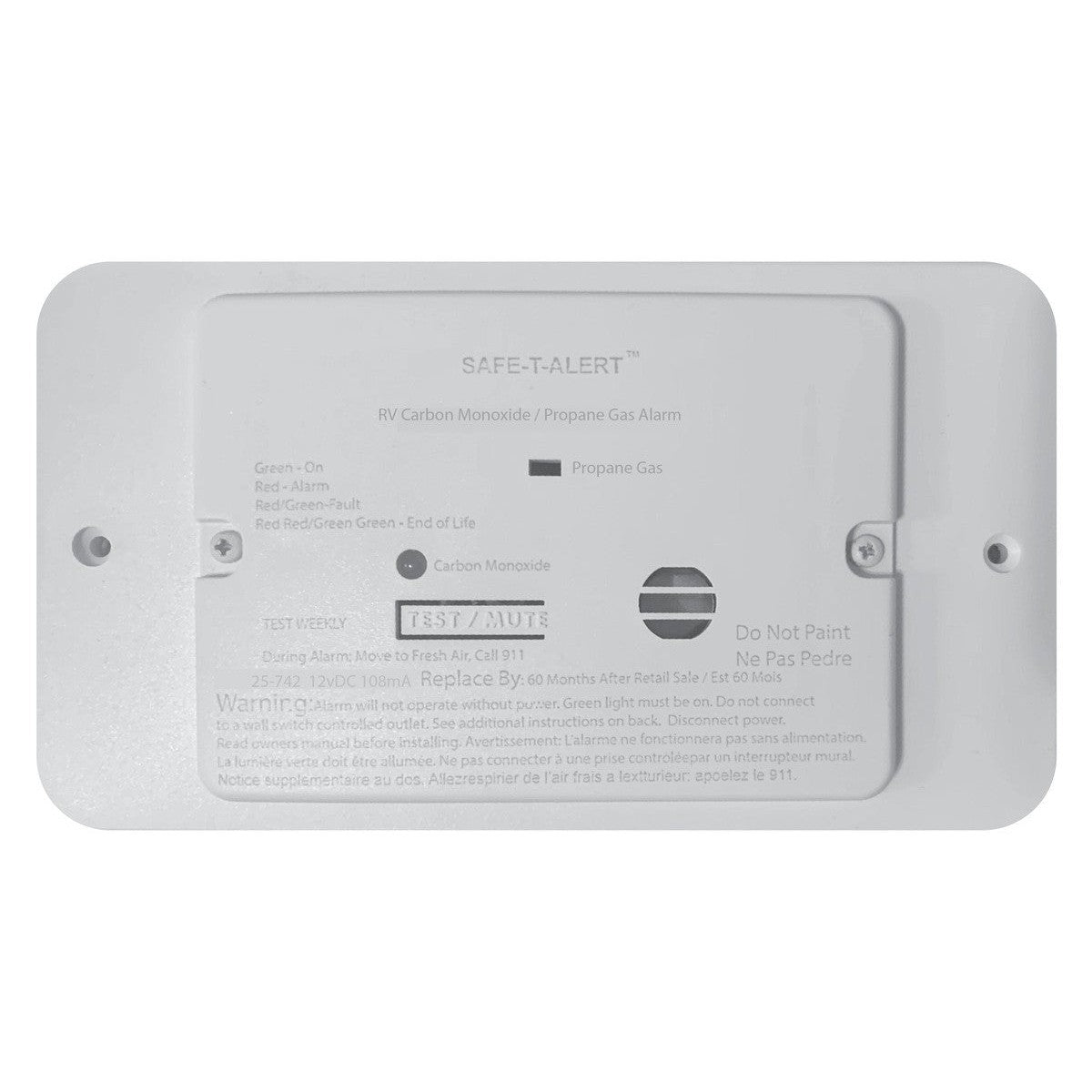 Safe-T-Alert Qualifies for Free Shipping Safe-T-Alert Flush Mount Combo Carbon Monoxide/Propane Alarm #25-742-WT-TR