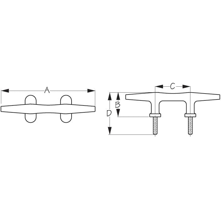Sea-Dog Qualifies for Free Shipping Sea-Dog 12" Heavy Duty Stud Mount Cleat #041762