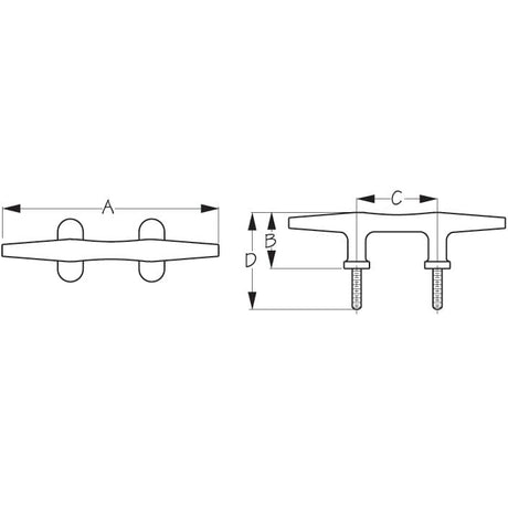 Sea-Dog Qualifies for Free Shipping Sea-Dog 12" Heavy Duty Stud Mount Cleat #041762