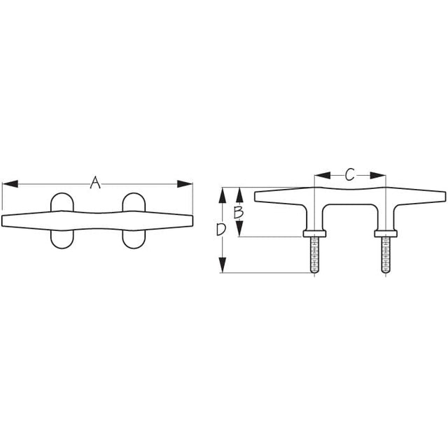 Sea-Dog Qualifies for Free Shipping Sea-Dog 12" Heavy Duty Stud Mount Cleat #041762