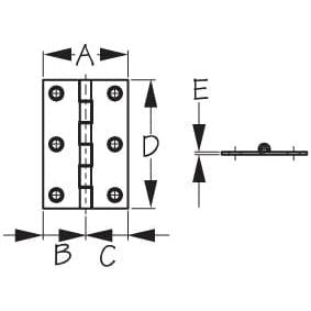 Sea-Dog Qualifies for Free Shipping Sea-Dog Dampening Butt Hinge SS 2" x 3" Pair #203080-1