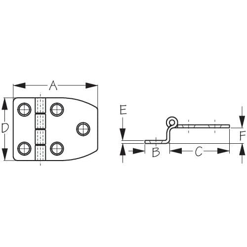 Sea-Dog Qualifies for Free Shipping Sea-Dog Dampening Hinge Offset 2-1/8" Pair #203512-1