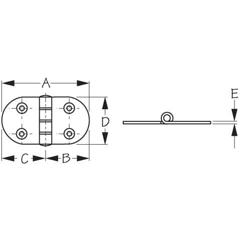 Sea-Dog Qualifies for Free Shipping Sea-Dog  Dampening Round Side Hinge 2-13/16" #203700-1