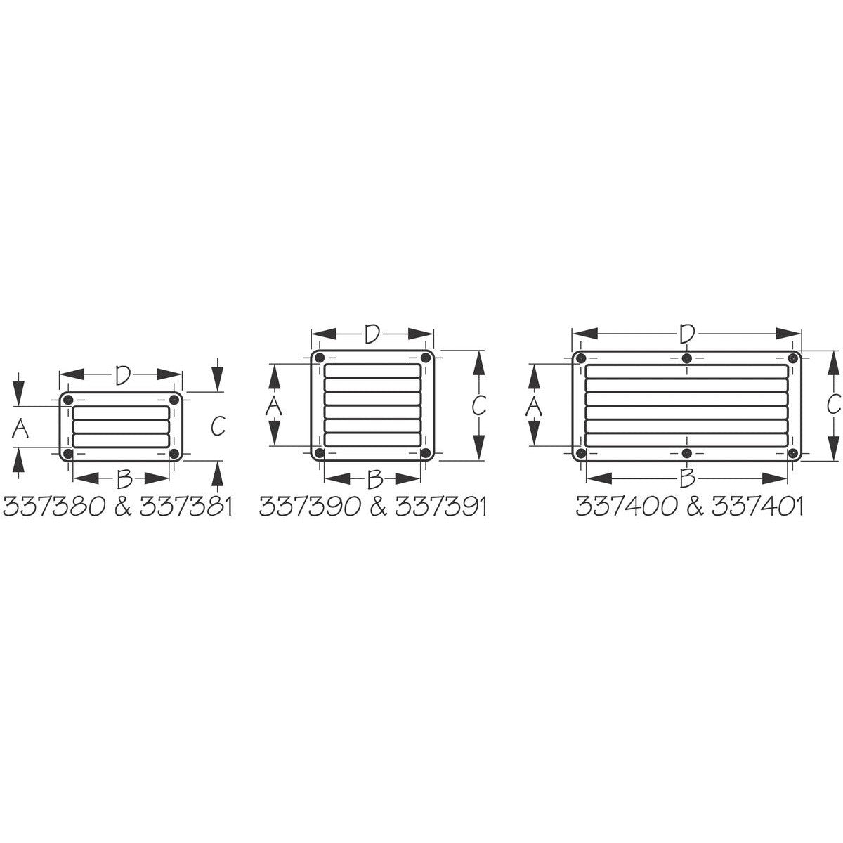 Sea-Dog Qualifies for Free Shipping Sea-Dog Louvered Vent 4-7/8" x 5-1/2" 337390 #337390-1