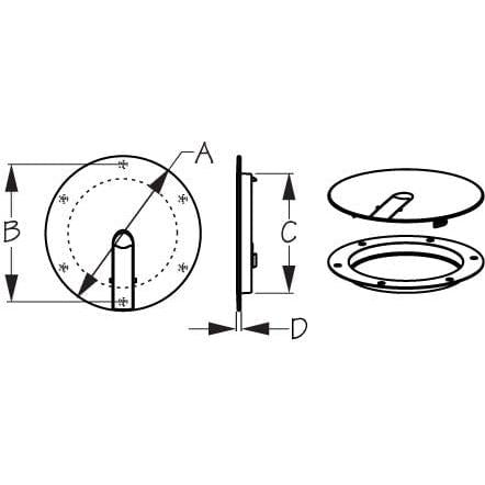 Sea-Dog Qualifies for Free Shipping Sea-Dog Low Pro Deck Plate White 8" #336412-1