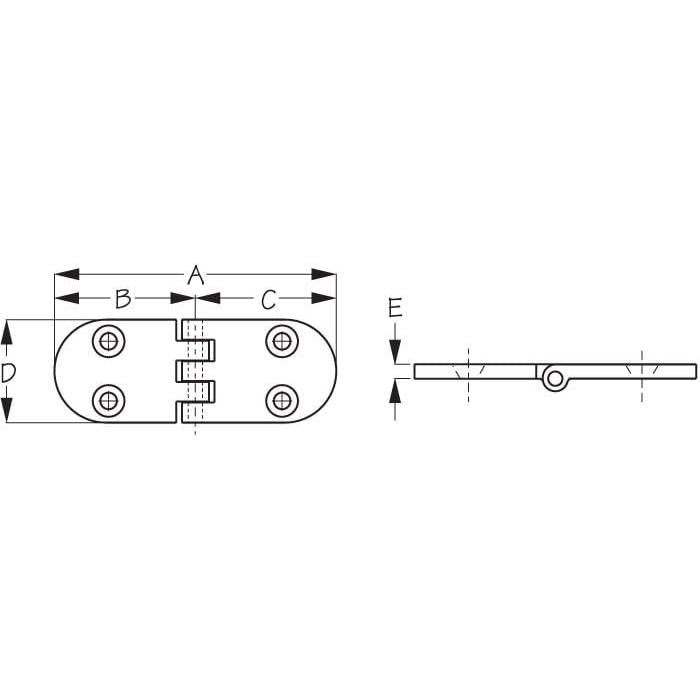 Sea-Dog Qualifies for Free Shipping Sea-Dog Reverse Mount Door Hinge 1-1/16" Pair #205461-1