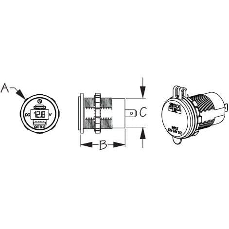 Sea-Dog Qualifies for Free Shipping Sea-Dog Round USB 3.0 & USB-C Socket #426511-1
