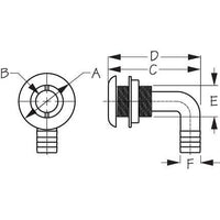 Sea-Dog Qualifies for Free Shipping Sea-Dog SS Capped Thru-Hull 90-Degree 5/8