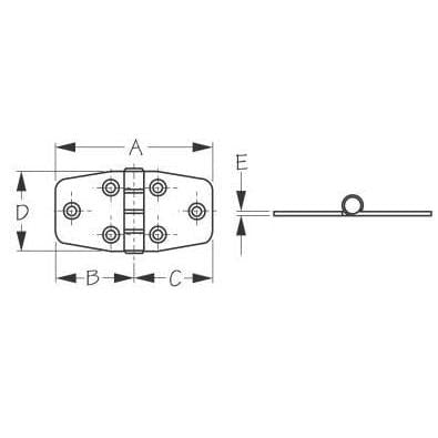 Sea-Dog Qualifies for Free Shipping Sea-Dog Stainless Door Hinge 3-15/16" #201531-1