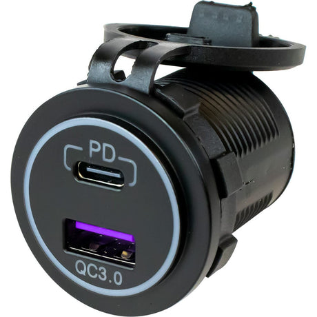 Sea-Dog Qualifies for Free Shipping Sea Dog USB 3.0 & USB-C Power Socket without Light #426510-1