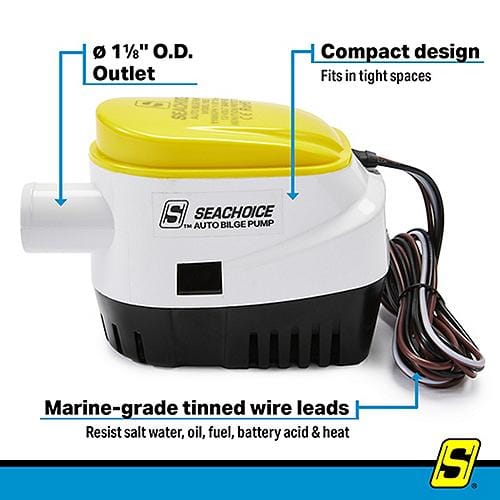 Seachoice Qualifies for Free Shipping Seachoice Automatic Bilge Pump 1100 GPH #19353