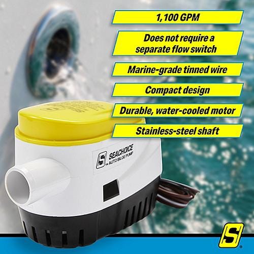 Seachoice Qualifies for Free Shipping Seachoice Automatic Bilge Pump 1100 GPH #19353
