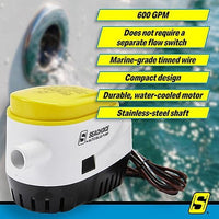 Seachoice Qualifies for Free Shipping Seachoice Automatic Bilge Pump 600 GPH #19343