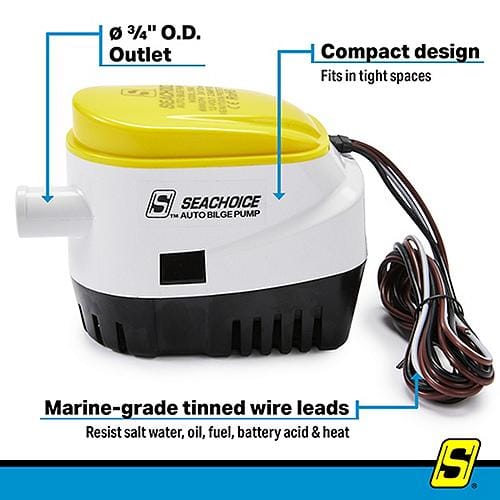 Seachoice Qualifies for Free Shipping Seachoice Automatic Bilge Pump 600 GPH #19343