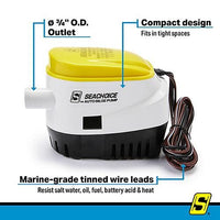 Seachoice Qualifies for Free Shipping Seachoice Automatic Bilge Pump 800 GPH 3/4