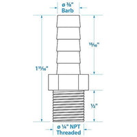 Seachoice Qualifies for Free Shipping Seachoice Male Hose Barb 3/8