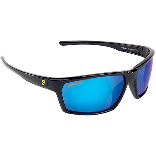Seachoice Qualifies for Free Shipping Seachoice Sentry Polarized Sunglasses Shiny Black Blue Mirror #98810