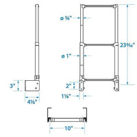 Seachoice Qualifies for Free Shipping Seachoice SS Transom Mount 3-Step Ladder #71221