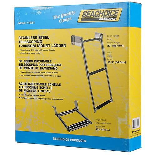 Seachoice Qualifies for Free Shipping Seachoice SS Transom Mount 3-Step Ladder #71221