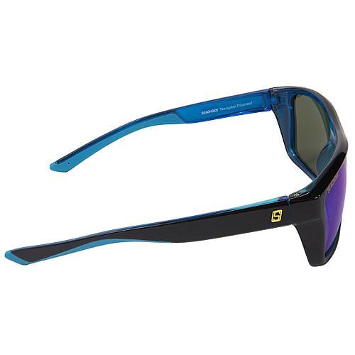 Seachoice Qualifies for Free Shipping Seachoice Sunglasses Navigator Shiny Black/Black Backspray/Blue Mirror #98813