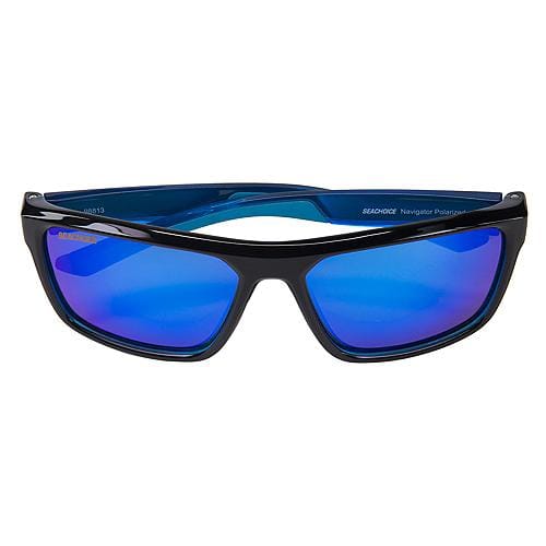 Seachoice Qualifies for Free Shipping Seachoice Sunglasses Navigator Shiny Black/Black Backspray/Blue Mirror #98813