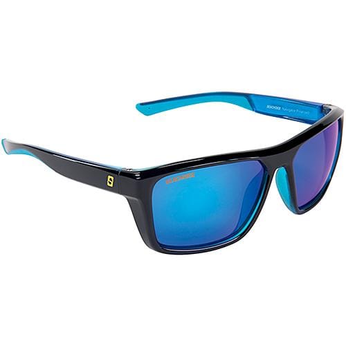 Seachoice Qualifies for Free Shipping Seachoice Sunglasses Navigator Shiny Black/Black Backspray/Blue Mirror #98813