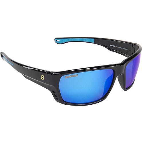 Seachoice Qualifies for Free Shipping Seachoice Sunglasses Reef Rider Shiny Black/Blue Mirror #98800