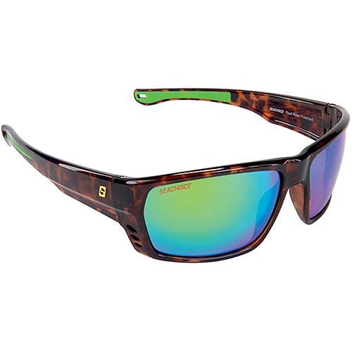 Seachoice Qualifies for Free Shipping Seachoice Sunglasses Reef Rider Shiny Tortoise/Green Mirror #98801