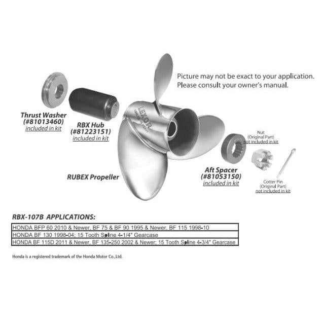 Solas Qualifies for Free Shipping Solas/Rubex Hub Kit Honda 75-130HP Bronze Hub #RBX-107B