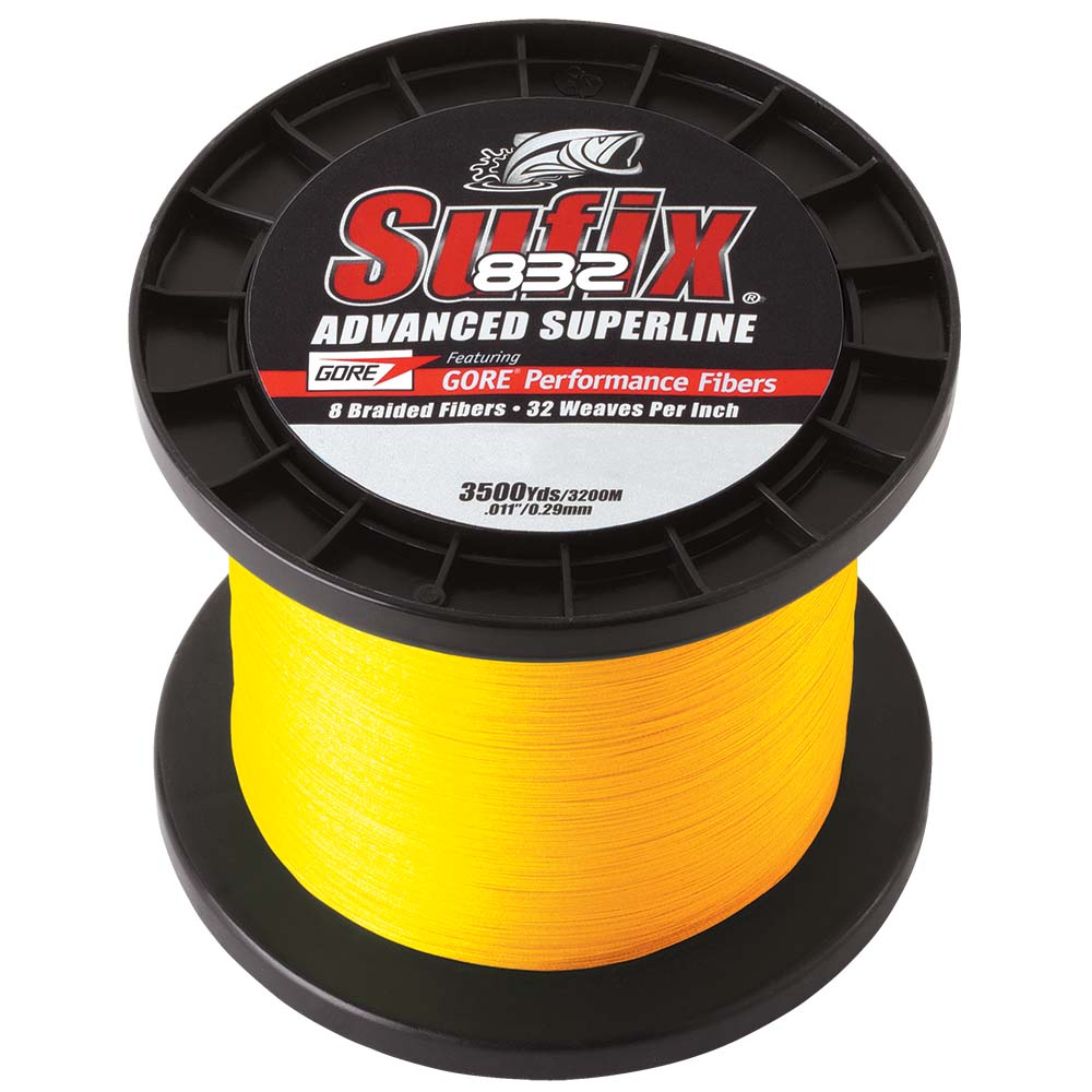 Sufix Not Qualified for Free Shipping Sufix 832 Braid 10 lb Hi-Vis Yellow 3500 Yards #660-410Y
