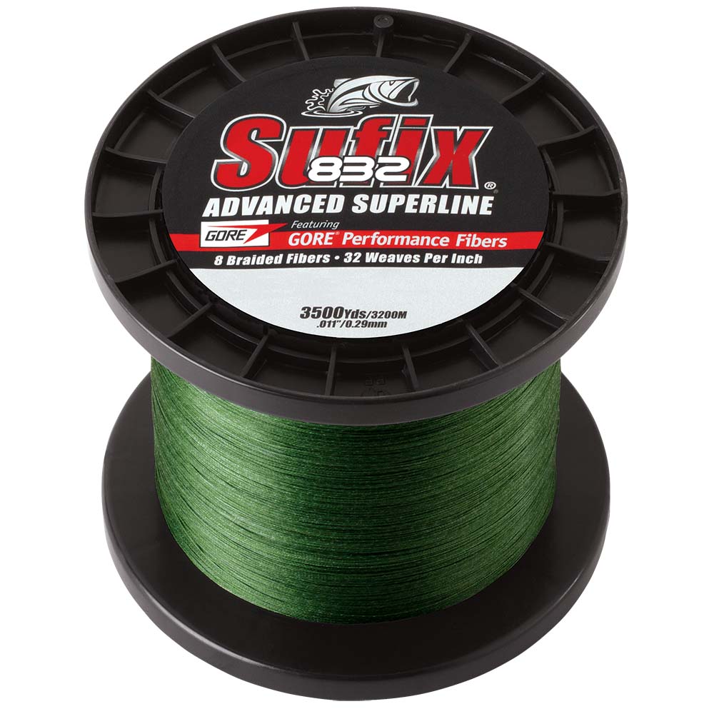 Sufix Not Qualified for Free Shipping Sufix 832 Braid 10 lb Low-Vis Green 3500 Yards #660-410G
