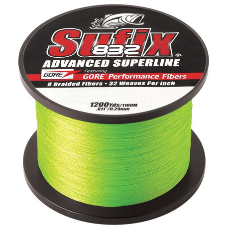 Sufix Qualifies for Free Shipping Sufix 832 Braid 10 lb Neon Lime 1200 Yards #660-310L