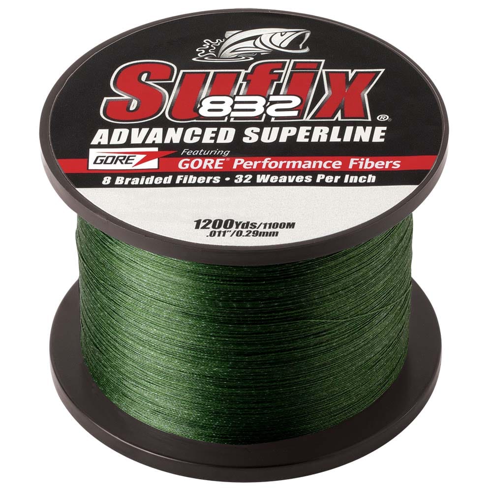 Sufix Not Qualified for Free Shipping Sufix 832 Braid 6 lb Low-Vis Green 1200 Yards #660-306G
